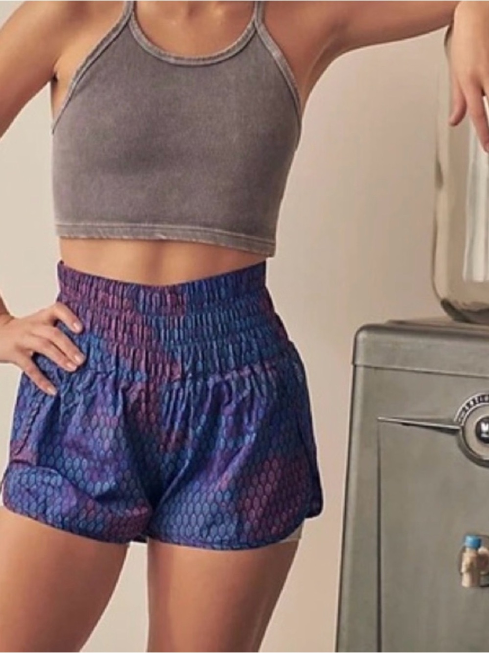 Free People Movement The Way Home High Waist Nylon Gym Shorts Marianas Combo